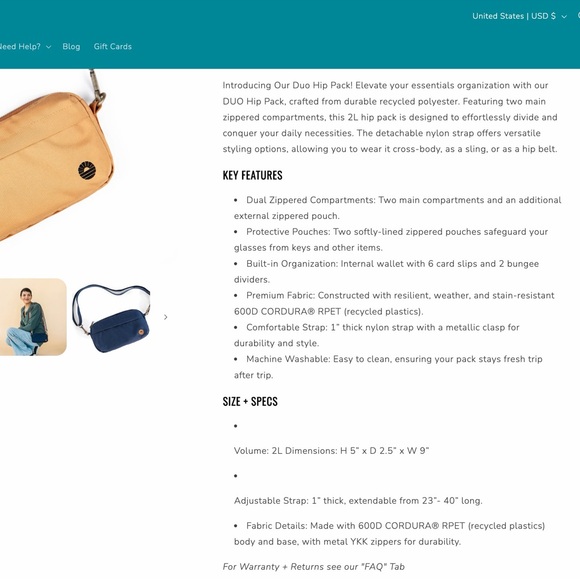 Tobiq Duo Hip Pack and Crossbody - Picture 3 of 8